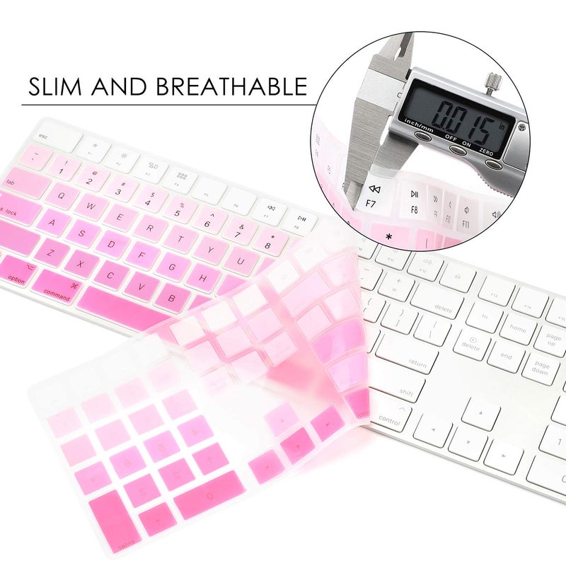 Allinside Ombre Pink Cover for Apple iMac Magic Wireless Keyboard with Numeric Keypad MQ052LL/A A1843 US Layout - Image 4